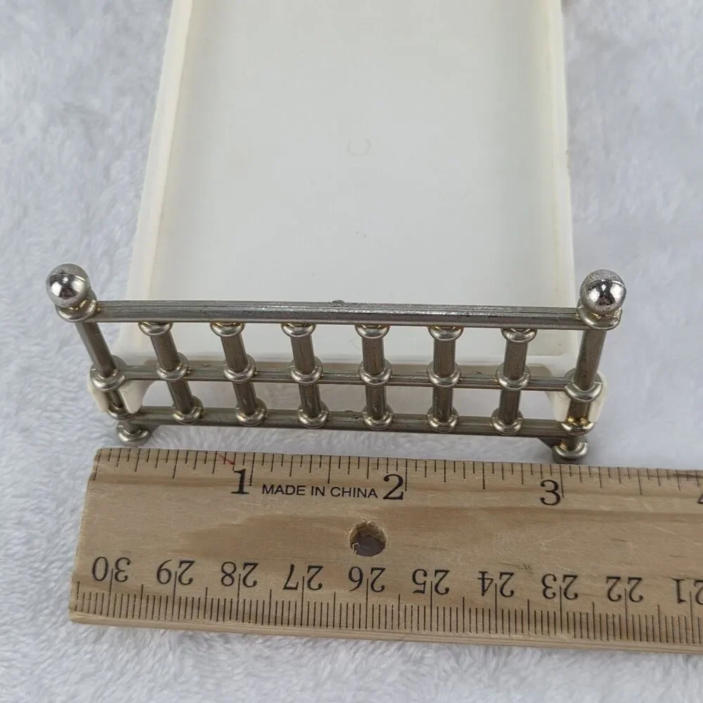 Vintage 1970s Fisher Price Dollhouse Bedroom Set Bed Dresser Bedding Mirror